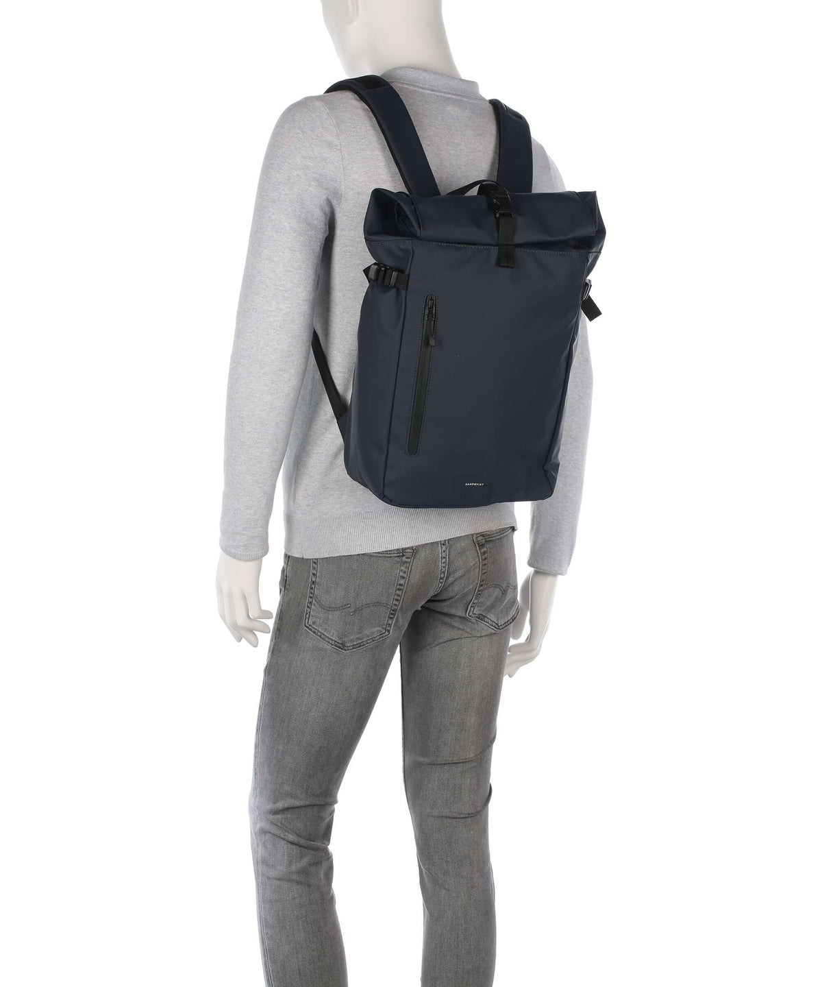 Sandqvist Stream M Rolltop backpack navy