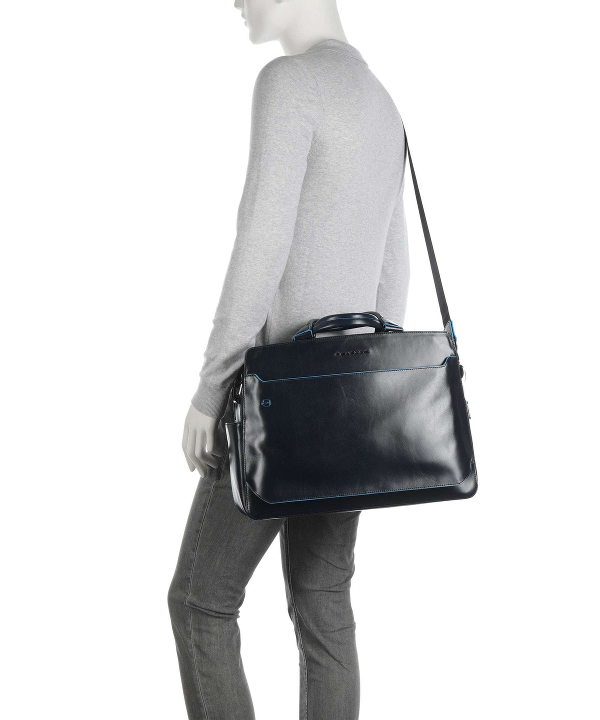 Piquadro Blue Square Briefcase blu notte