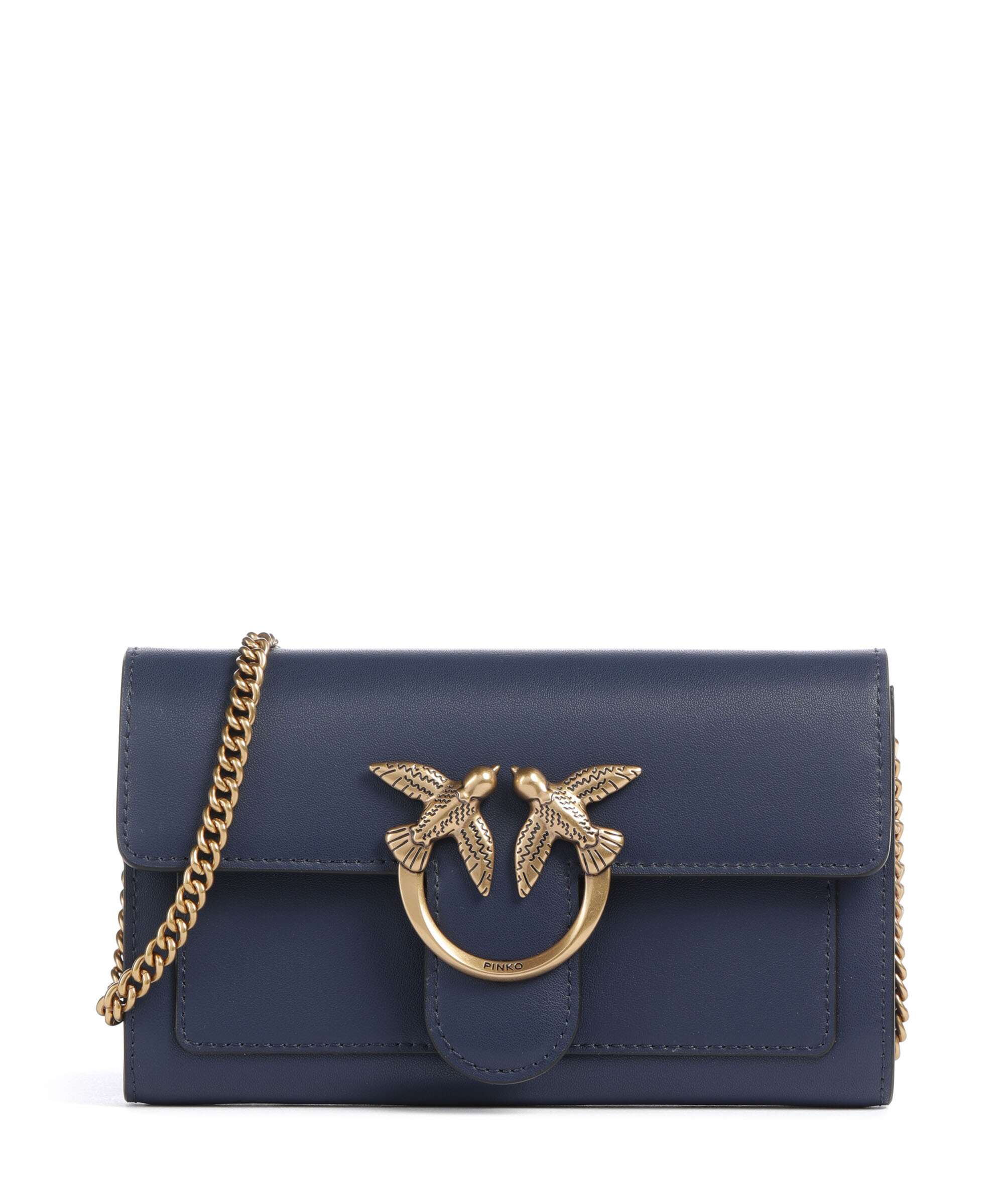 Pinko Love One Wallet blu indaco ombroso/antique gold