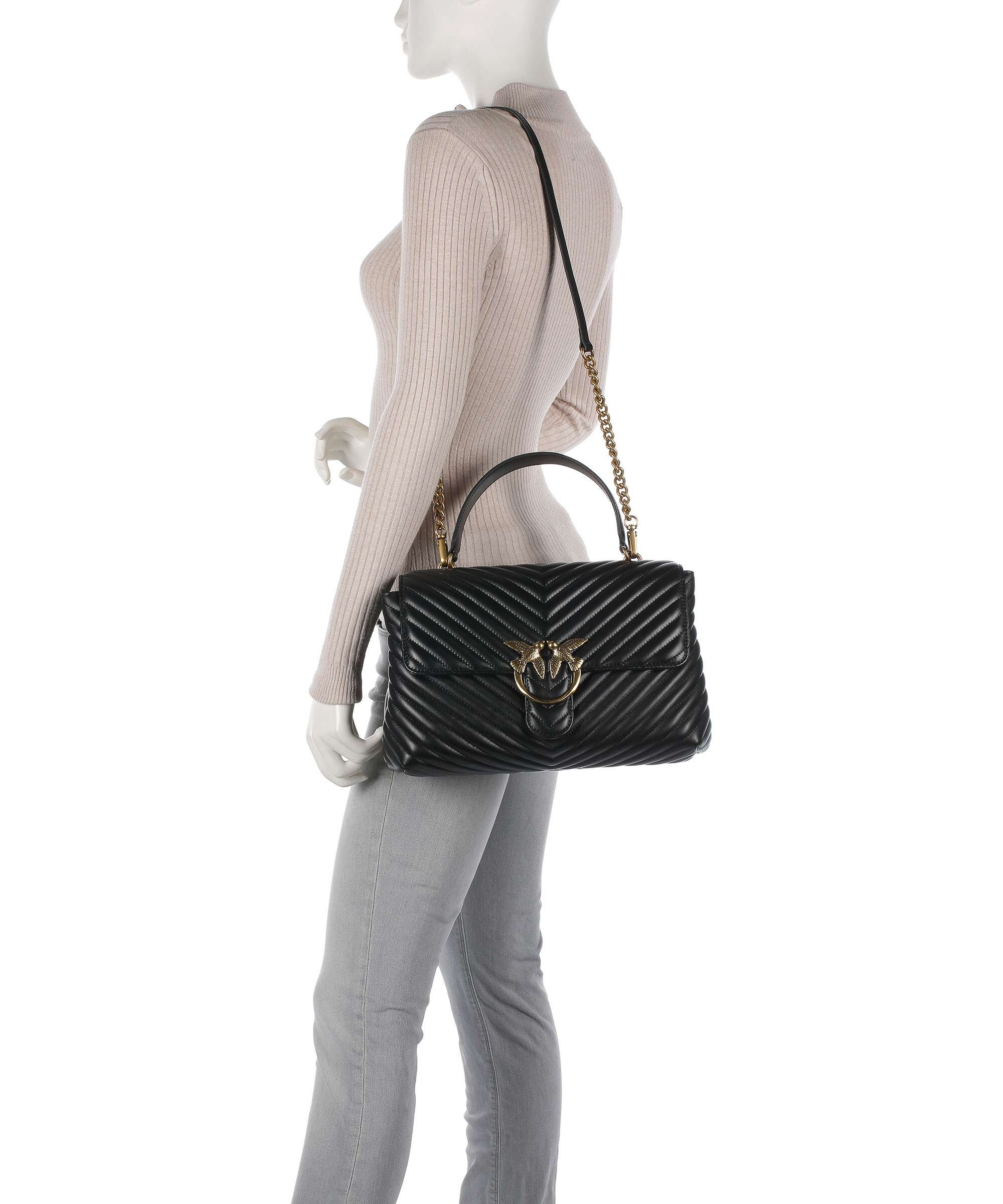 Pinko Love Lady Puff Big Handbag nero/antique gold