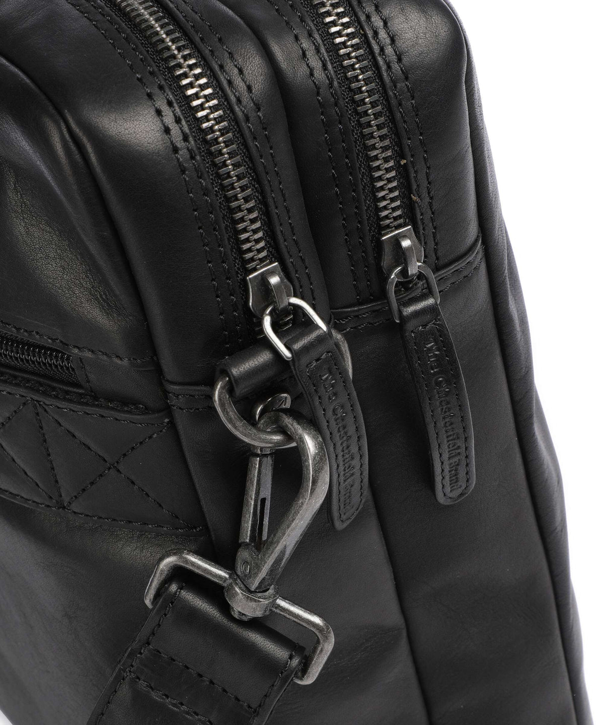 The Chesterfield Brand Cow Wax Pull Up Fabian Briefcase black