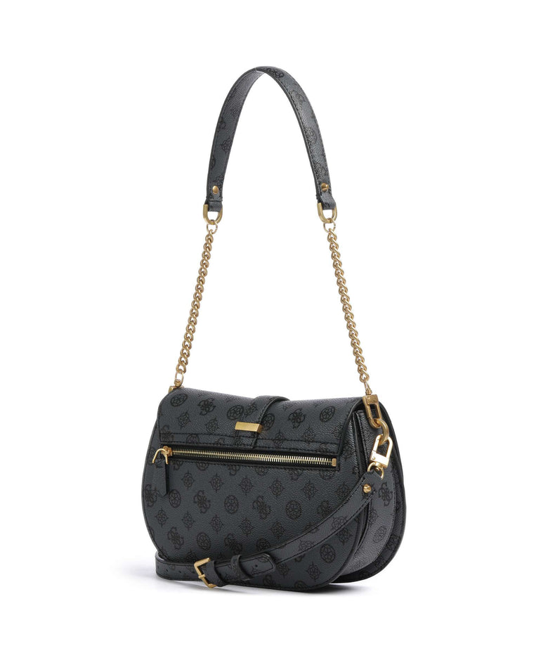 Guess Kuba Shoulder bag charcoal logo