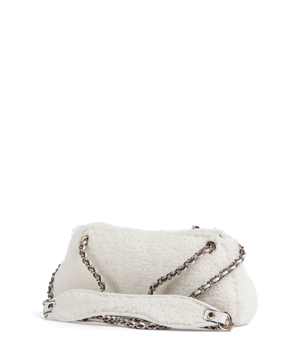 Guess Aslia Shearling Shoulder bag white