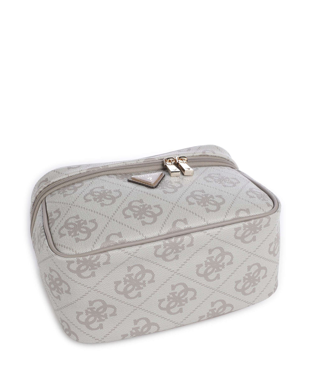 Guess Berta 4G Logo Toiletry bag dark taupe logo