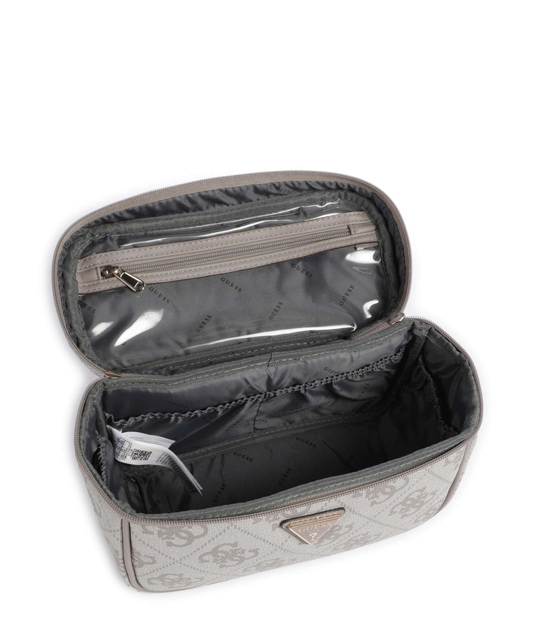 Guess Berta 4G Logo Toiletry bag dark taupe logo