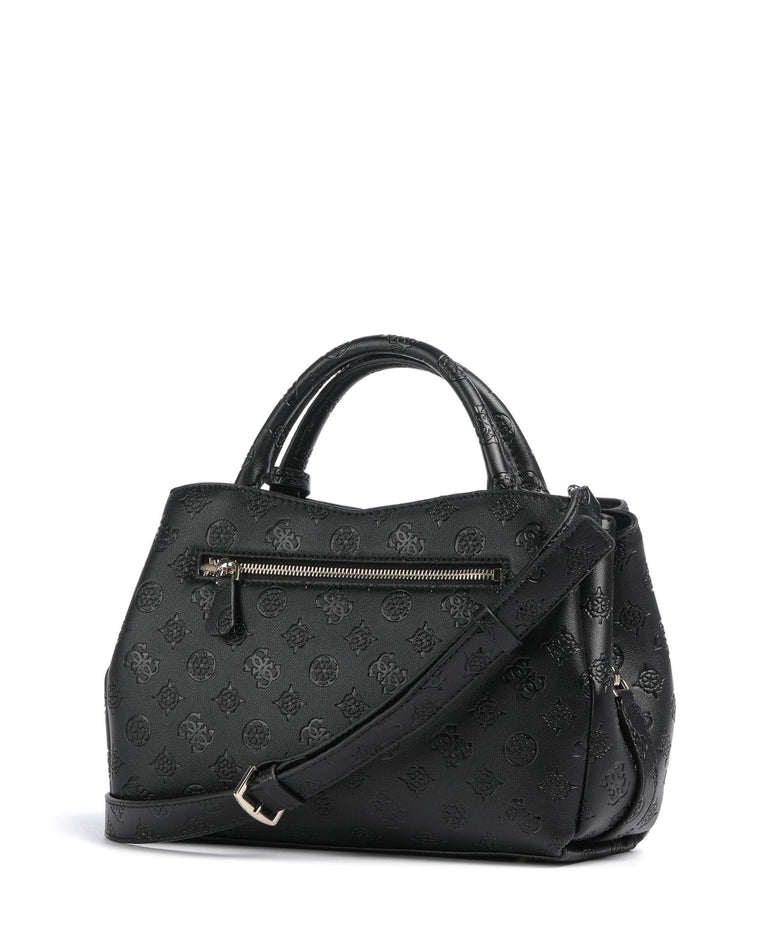 Guess Phoebe Peony Debossed Handbag black logo