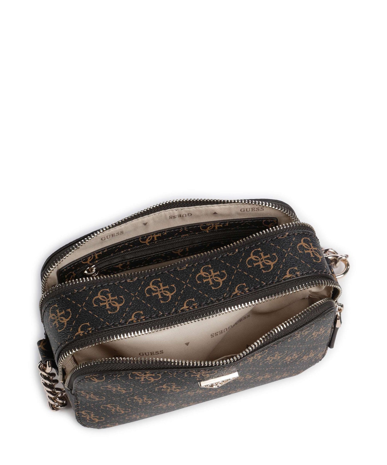 Guess Noelle Q Logo Crossbody bag brown logo