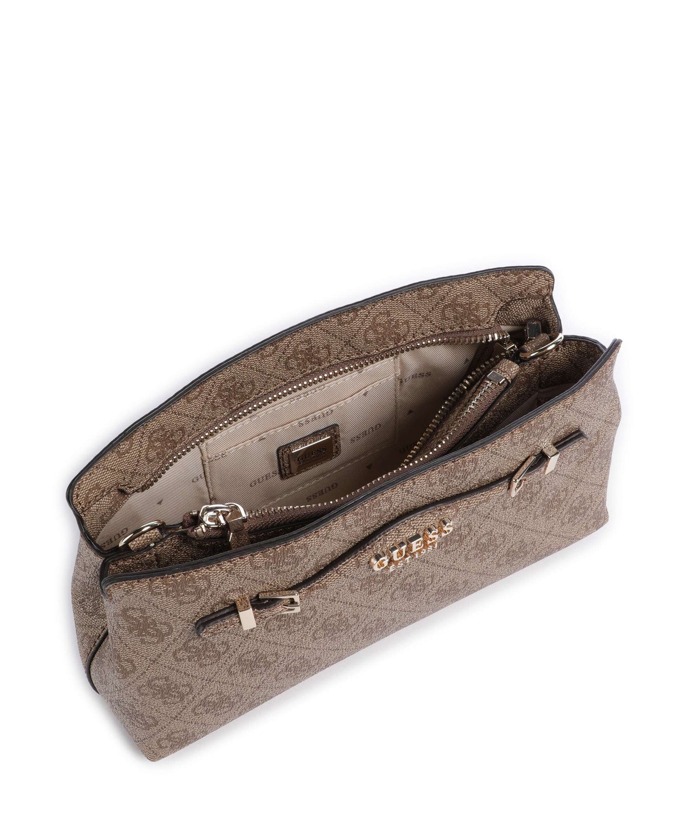 Guess Katya 4G Logo Crossbody bag latte logo