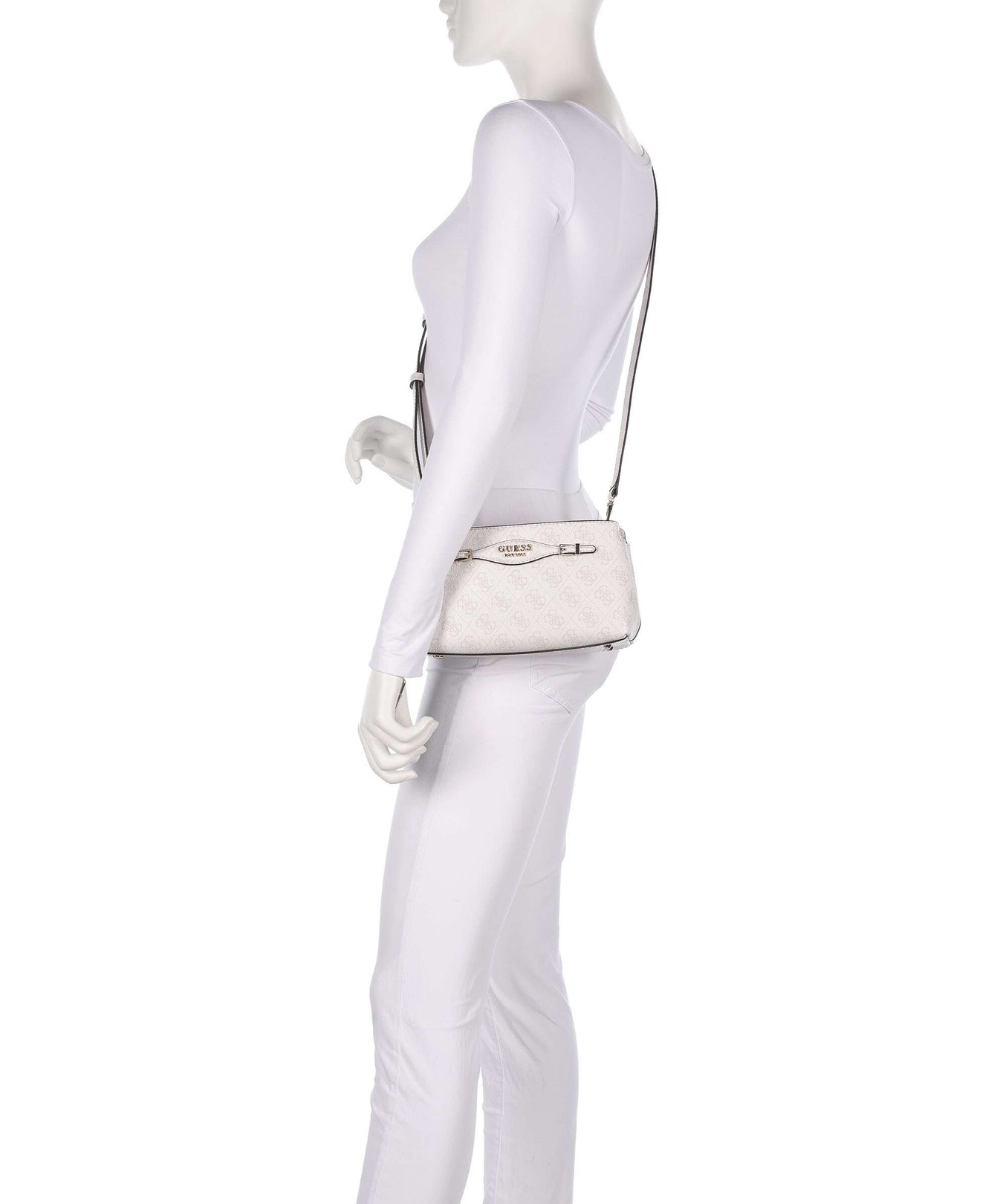 Guess Katya 4G Logo Crossbody bag white logo