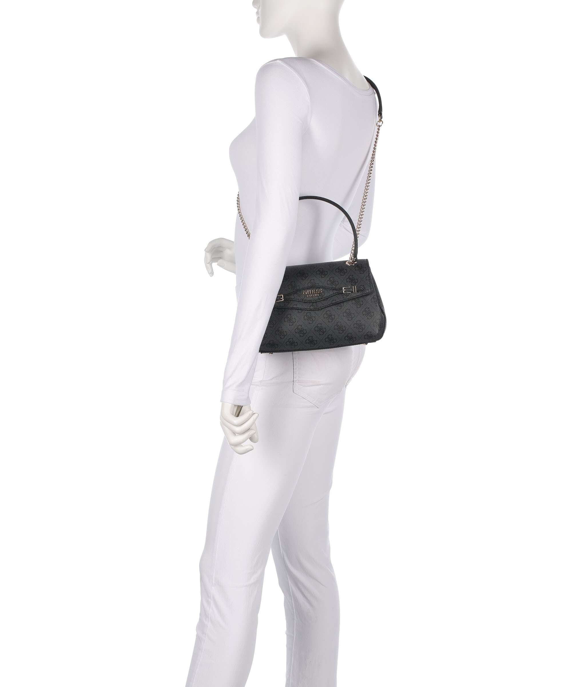 Guess Katya 4G Logo Shoulder bag coal logo