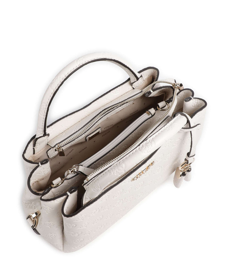 Guess Phoebe Peony Debossed Handbag offwhite logo