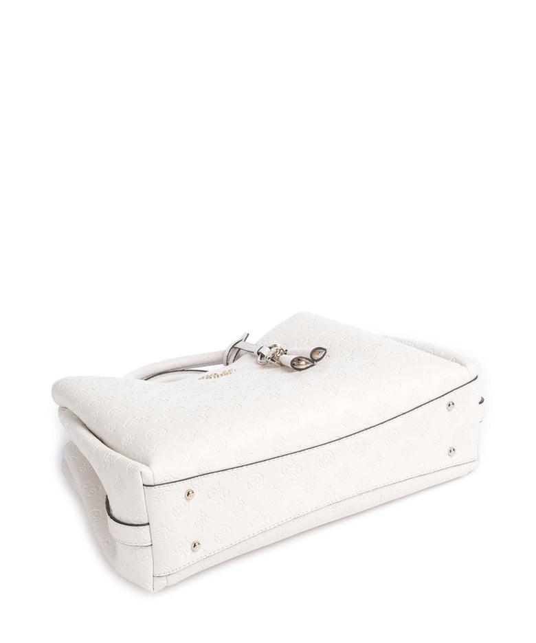 Guess Phoebe Peony Debossed Handbag offwhite logo