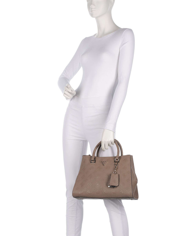 Guess Cresidia Handbag dark taupe logo