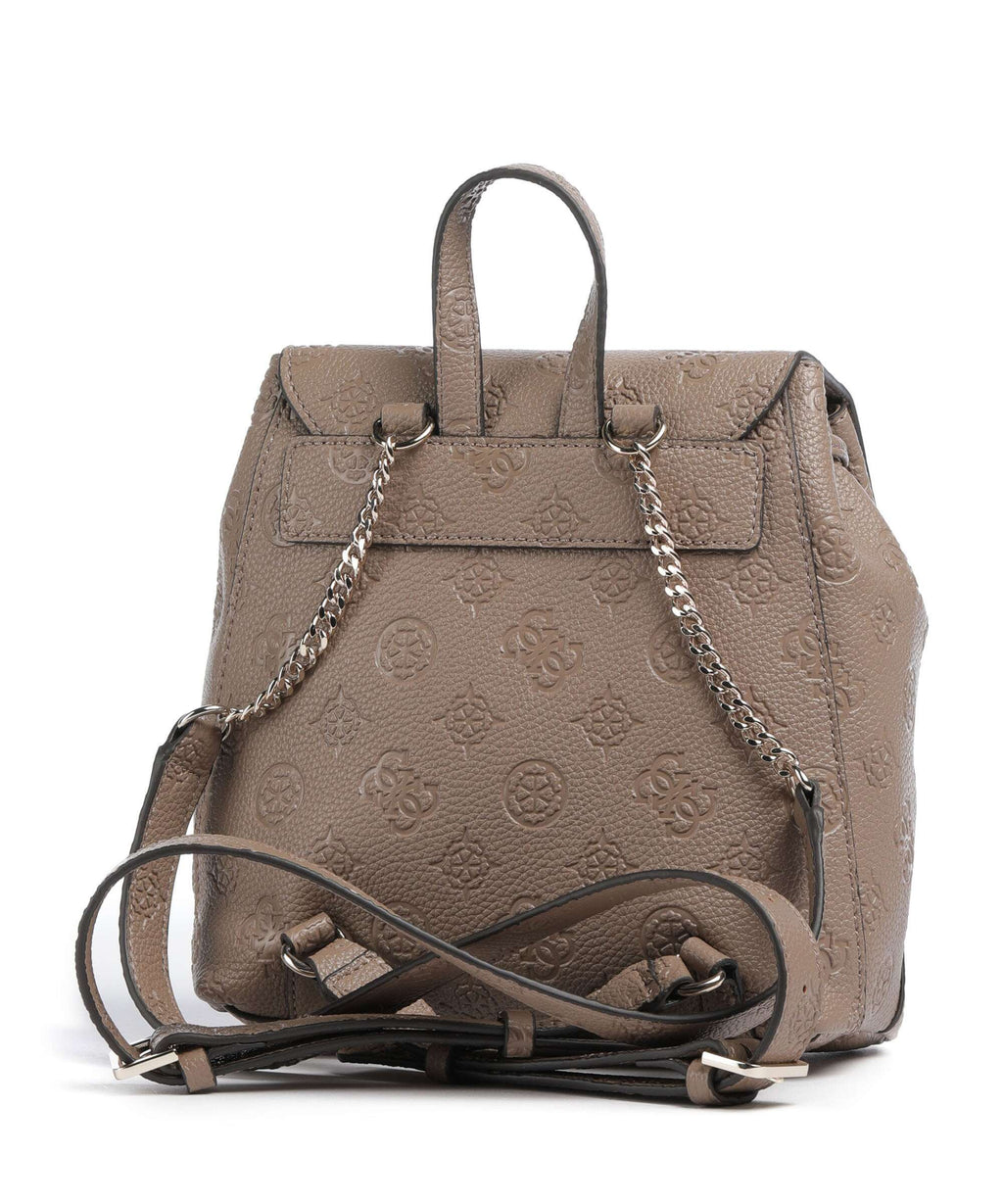 Guess Cresidia Backpack dark taupe logo