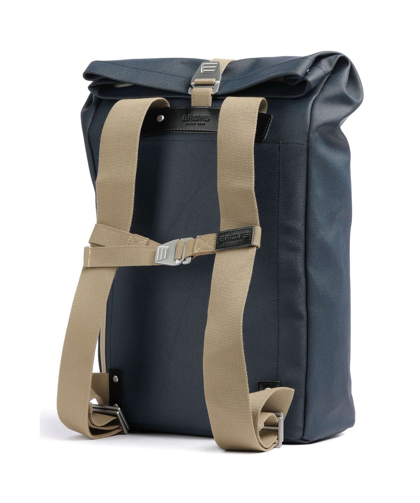 Brooks England Pickwick Cotton Canvas Large Rolltop backpack dark blue