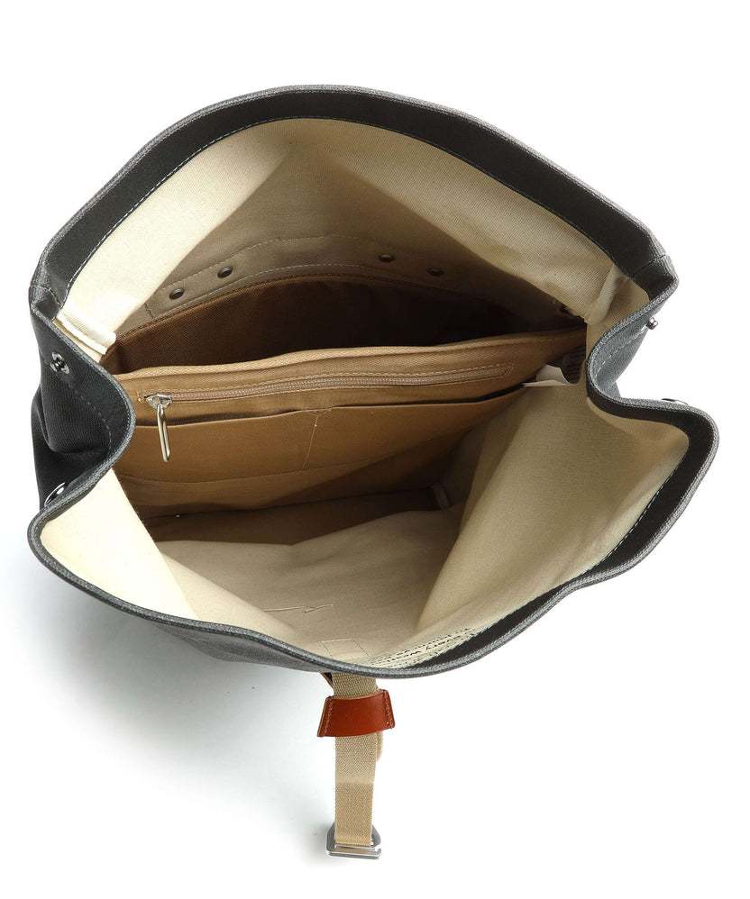 Brooks England Pickwick Cotton Canvas Large Rolltop backpack grey