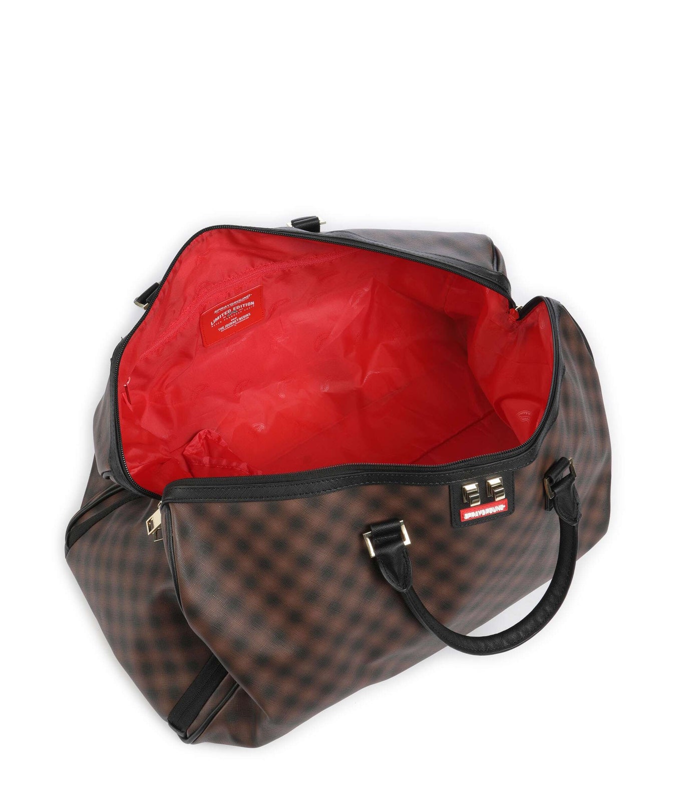 Sprayground Sharks in Paris Blur Weekend bag dark brown