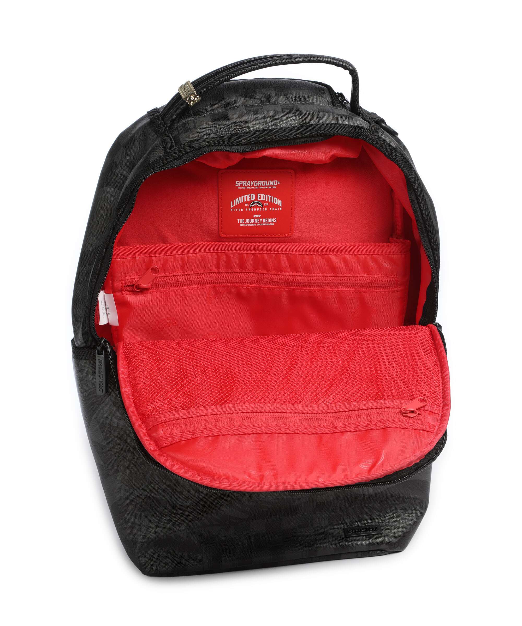 Sprayground Torn Graff Check Backpack black