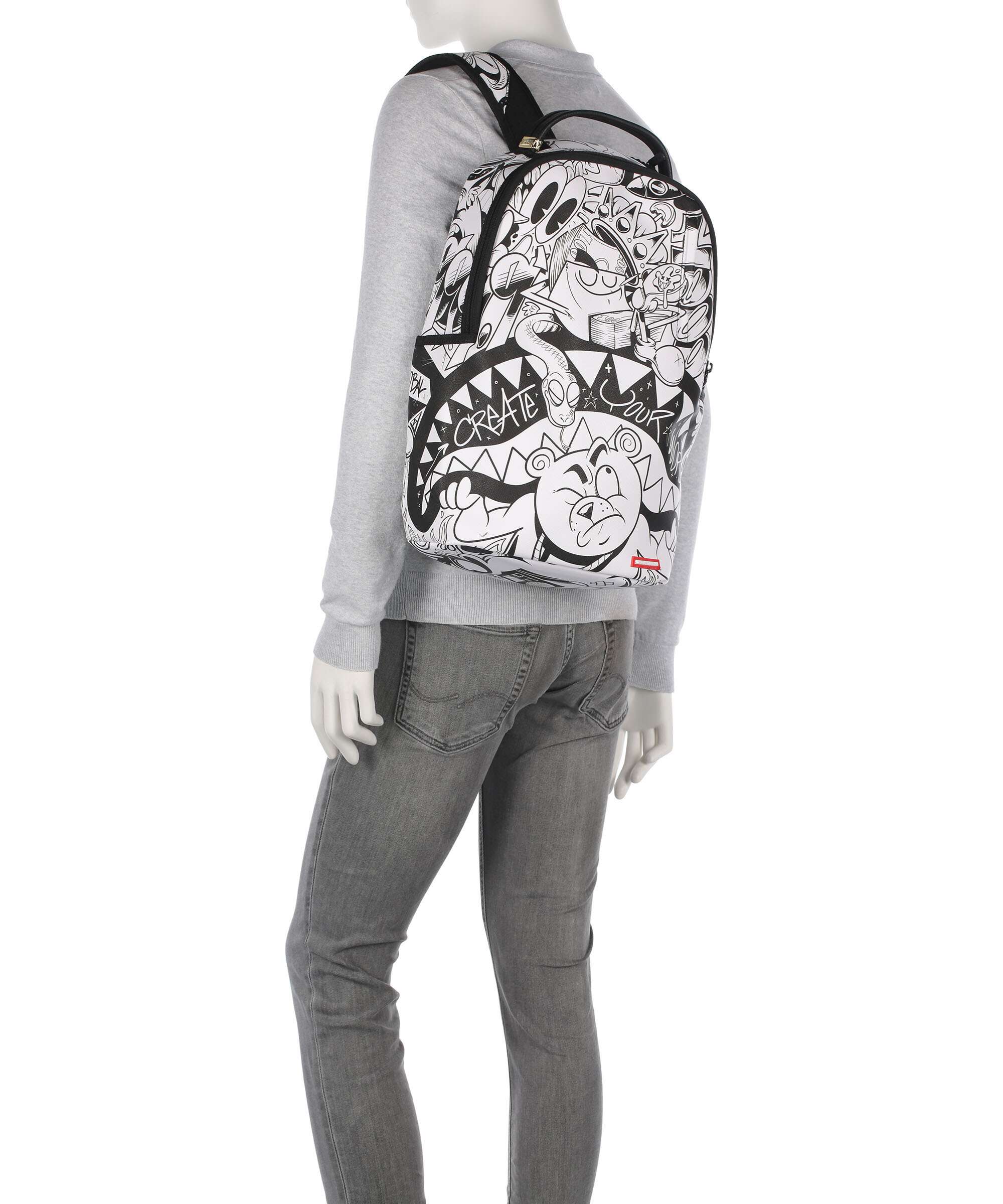 Sprayground Heavy Sharkmouth Doodle Backpack white