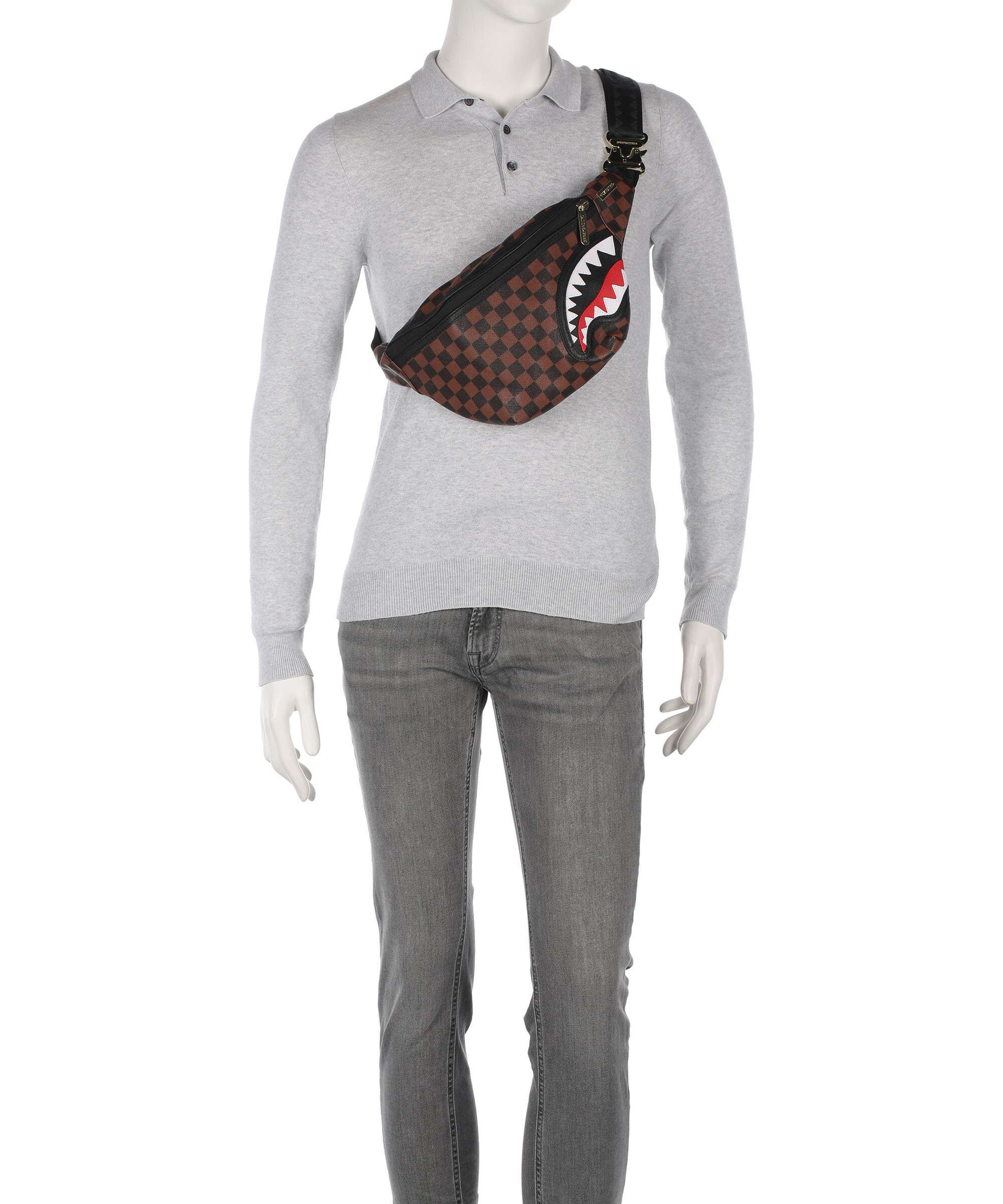 Sprayground Sawtooth Sharks in Paris Fanny pack brown