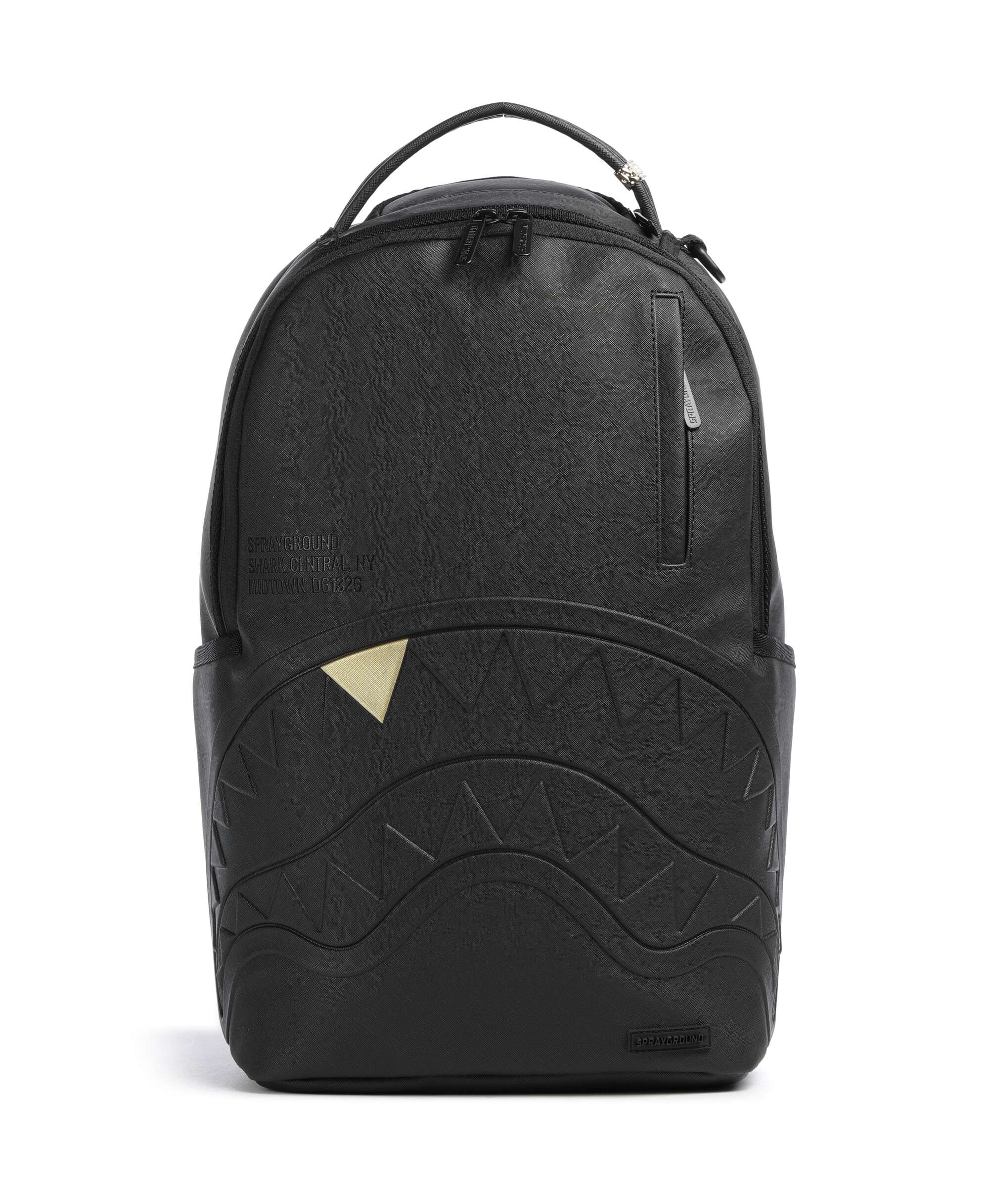 Sprayground Blacked Out Embossed Gold Tooth Backpack black