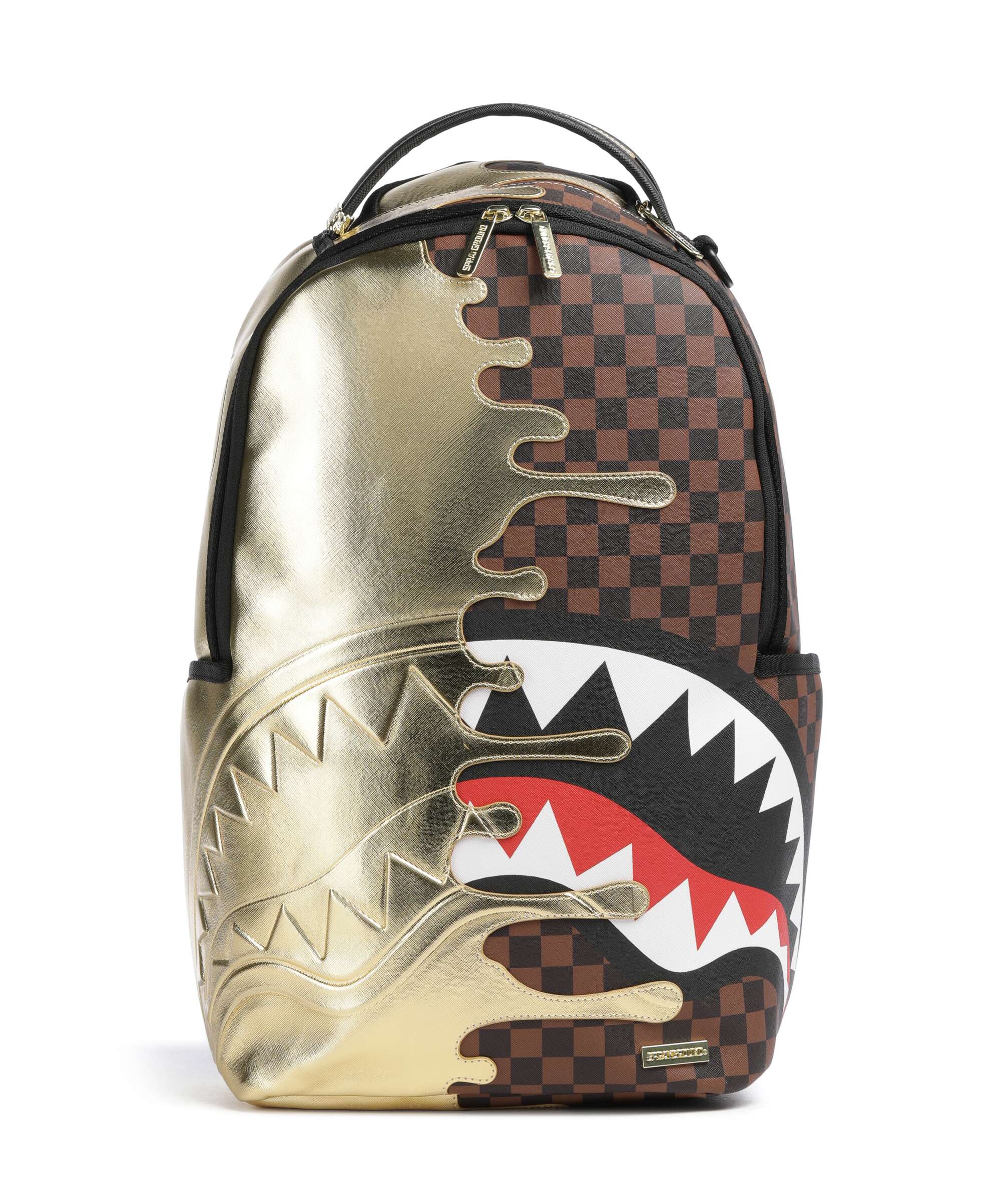 Sprayground Sharks In Paris Gold Drip Backpack black/gold