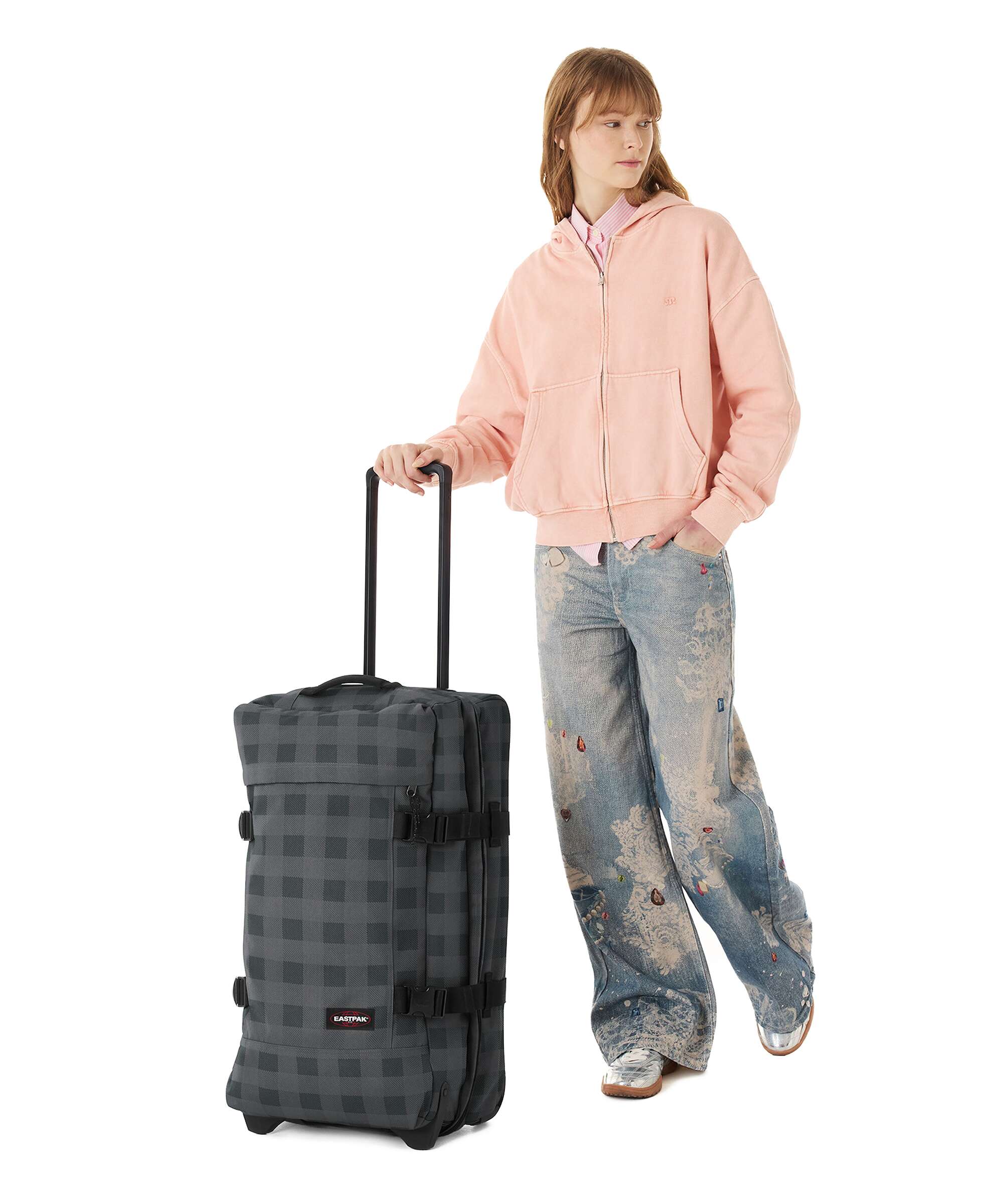 Eastpak Tranverz M Travel bag with wheels grey