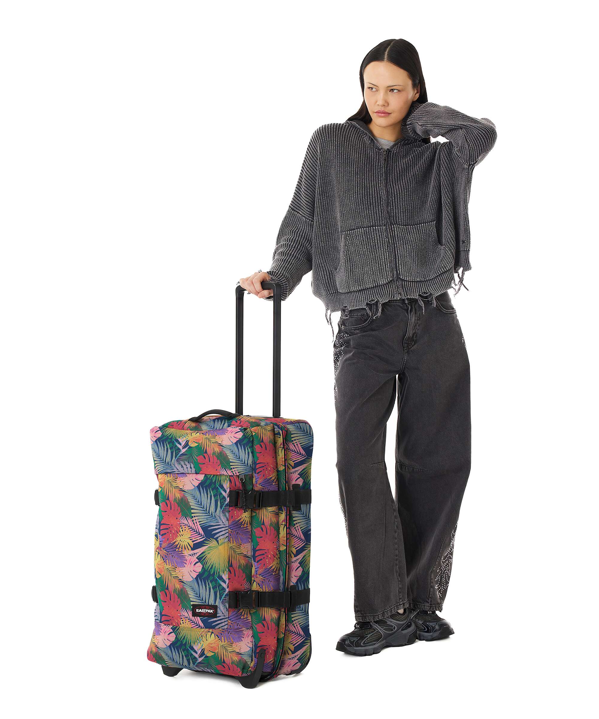 Eastpak Tranverz M Travel bag with wheels retro navy