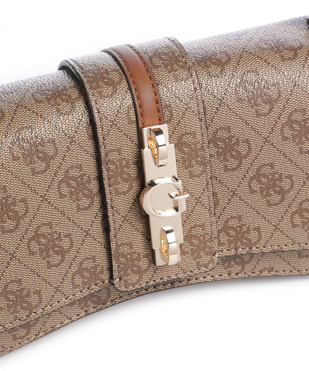 Guess Yvonne Logo Mini Handbag latte logo