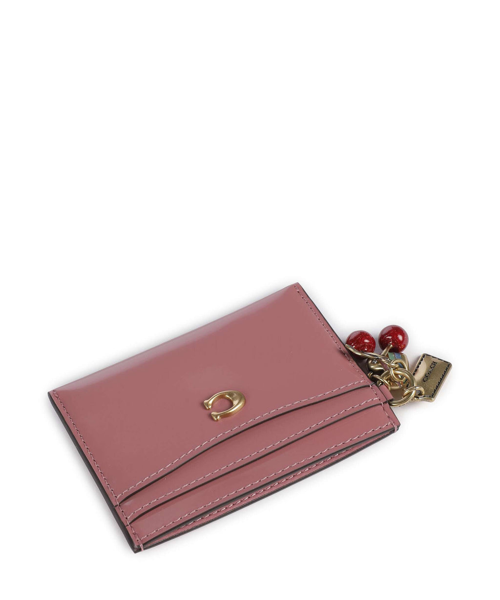 Coach Essential Spazzolato Credit card holder peony