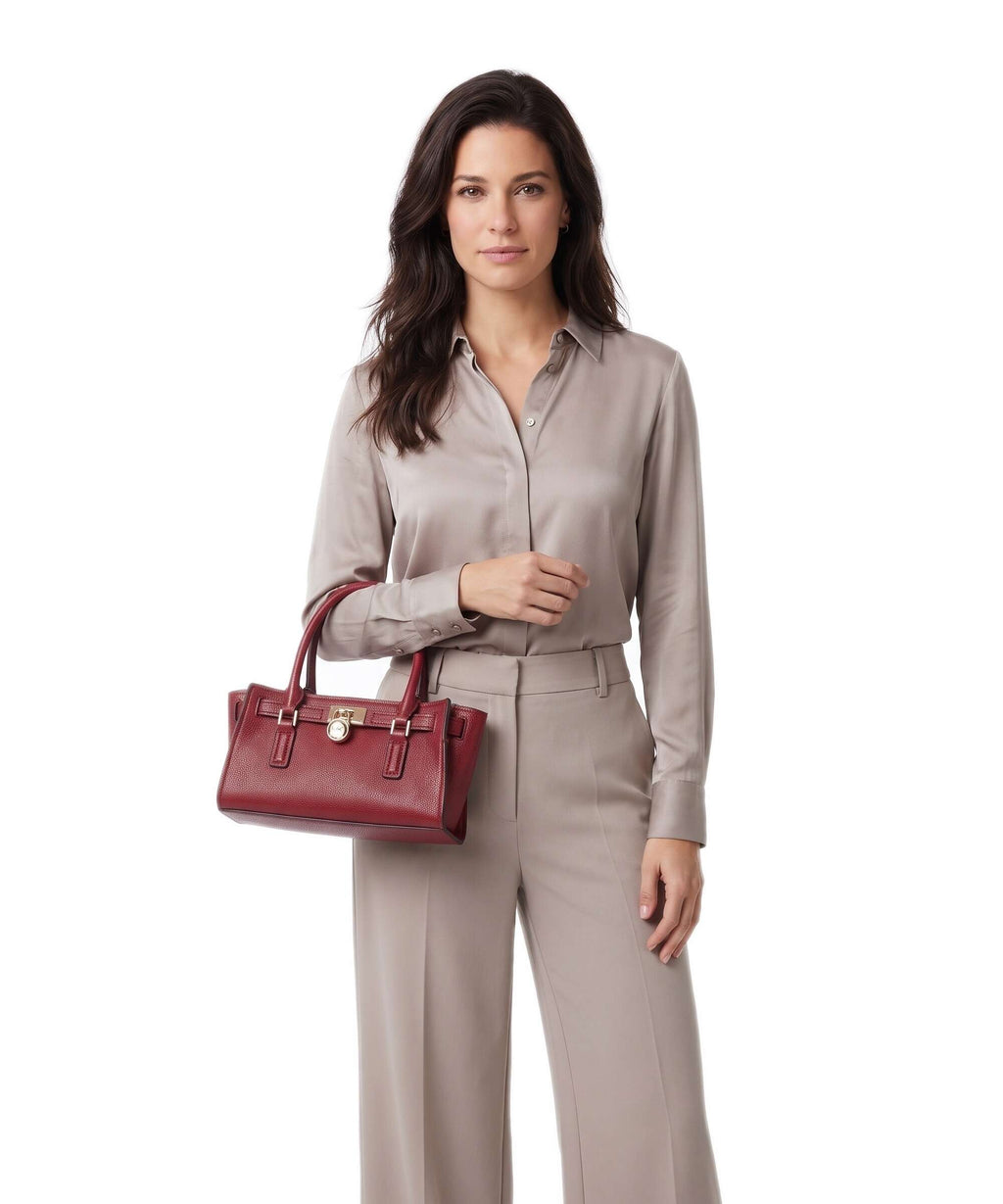 Michael Kors Hamilton Moderne XS Handbag deep red