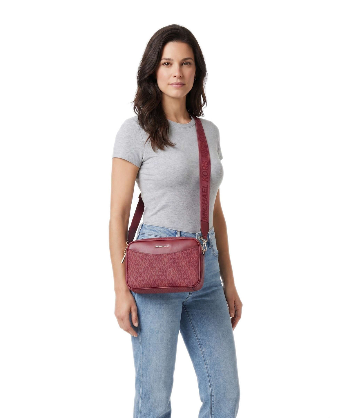Michael Kors Bev Large Crossbody bag deep red