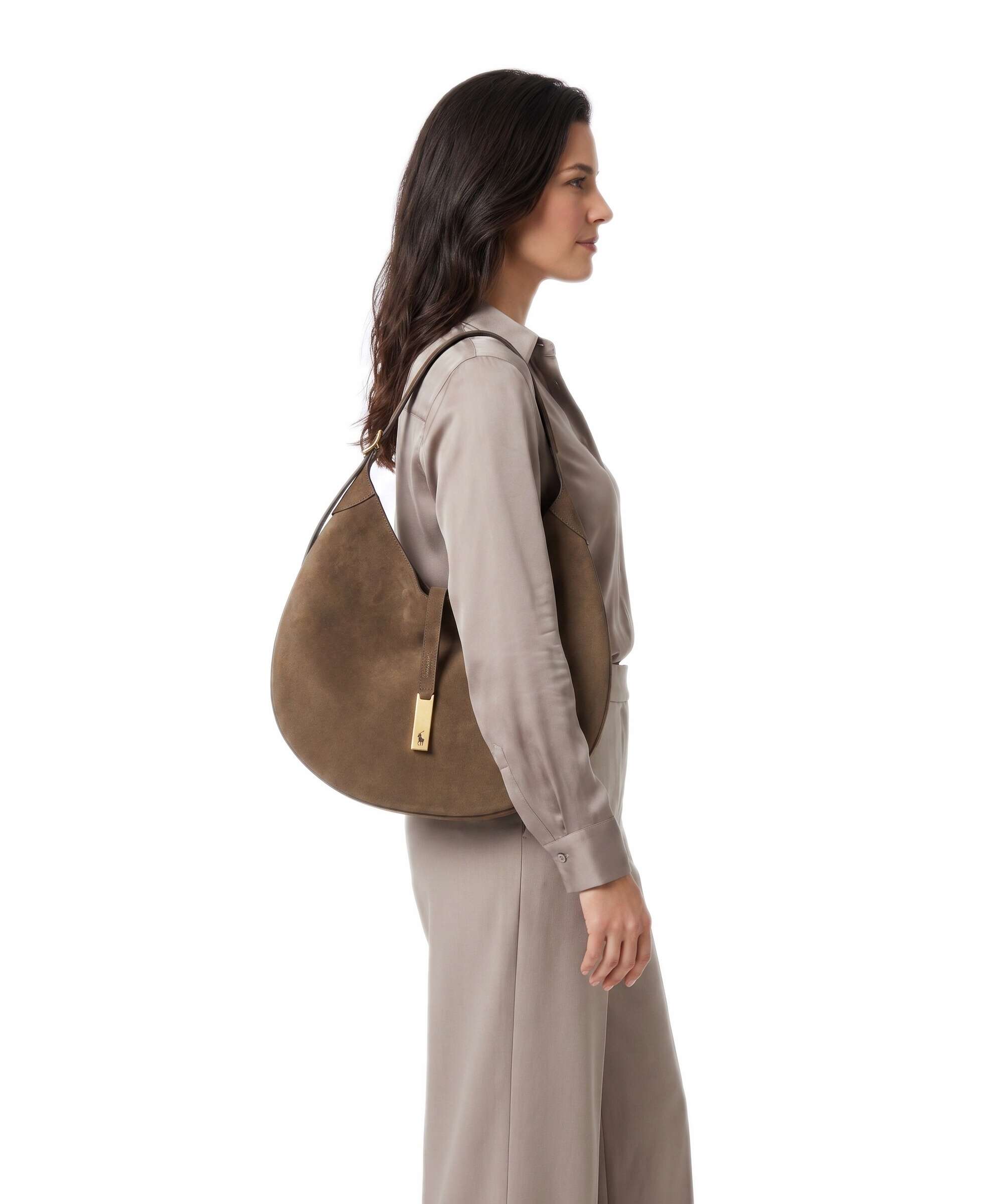 Polo Ralph Lauren ID Collection Medium Hobo bag gingerbread