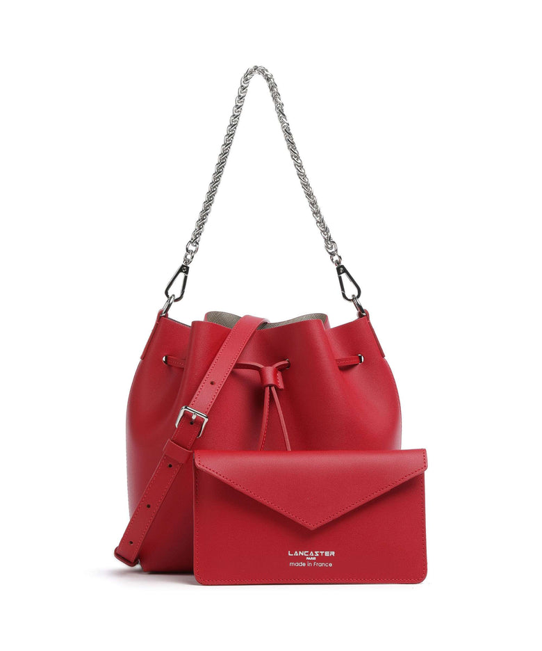 Lancaster Pur & Element City Bucket bag rouge