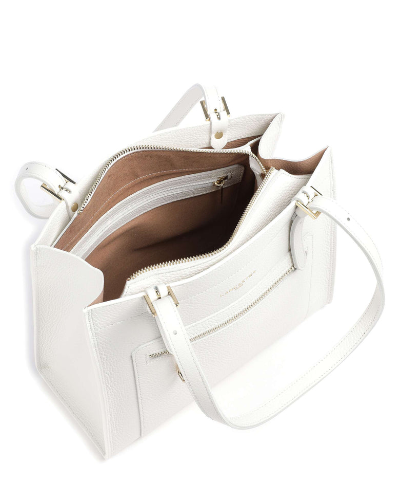 Lancaster Foulonne Double Tote bag blanc/nude