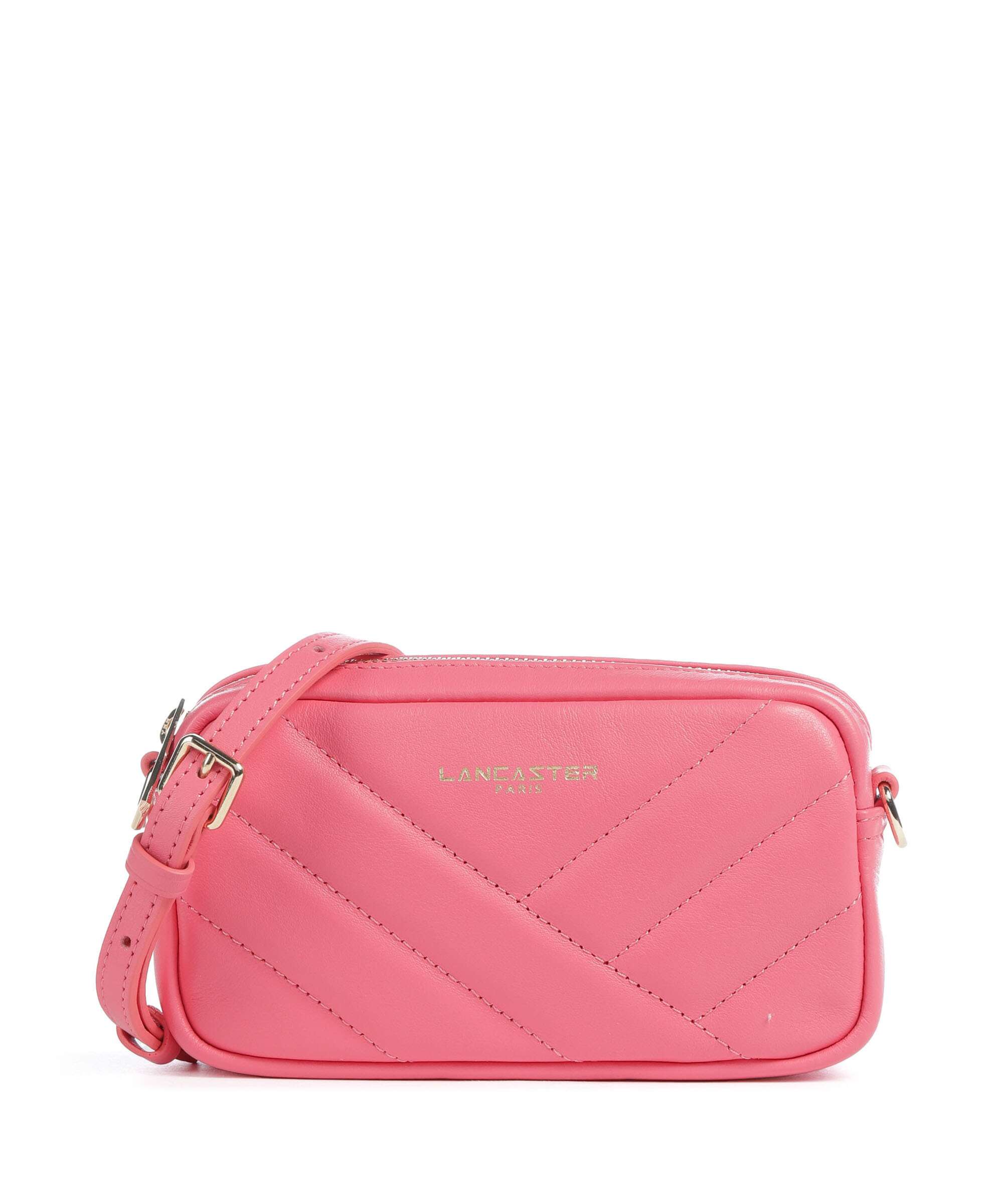 Lancaster Soft Matelassé Crossbody bag rose fonce