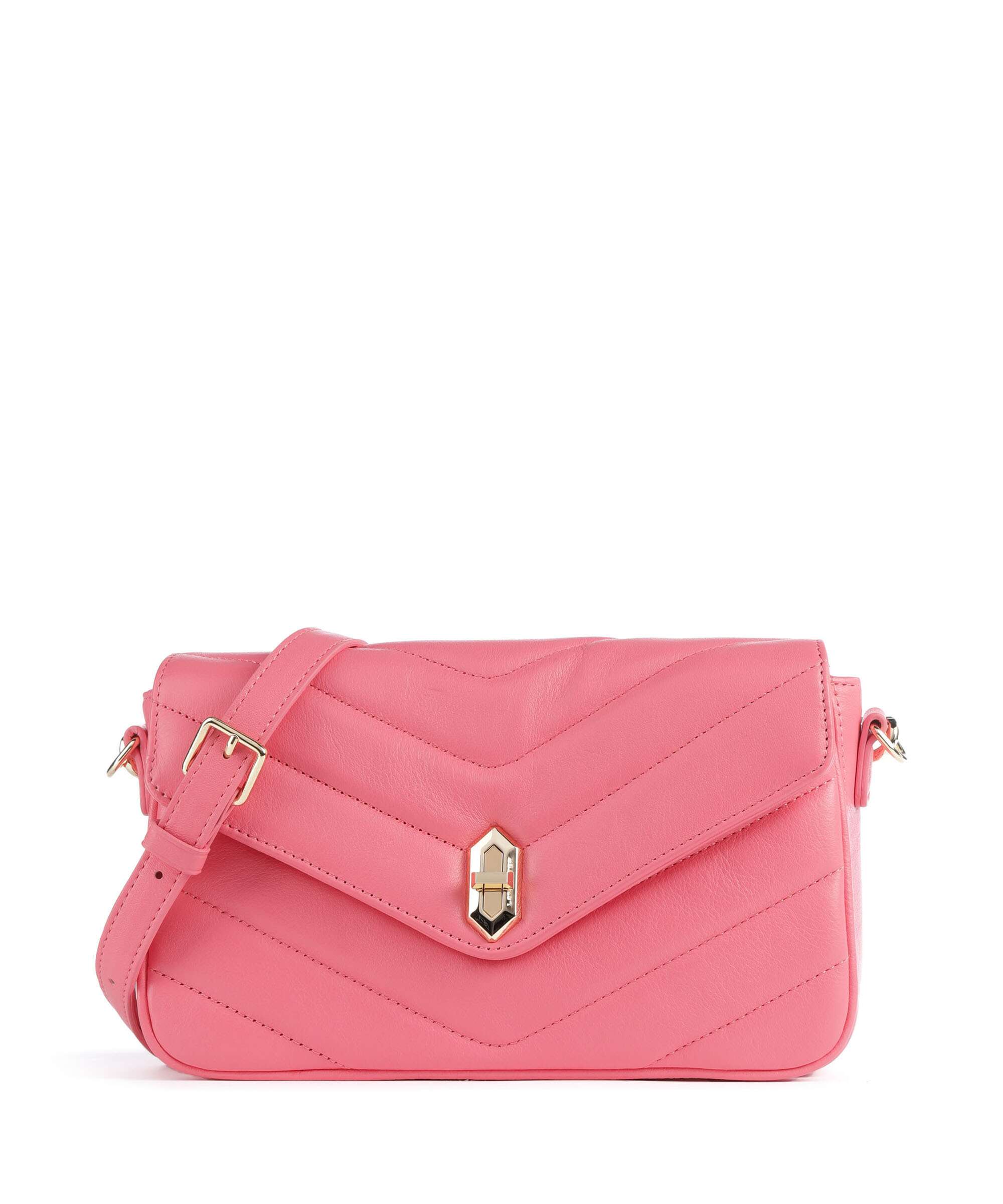 Lancaster Soft Matelassé Crossbody bag rose fonce