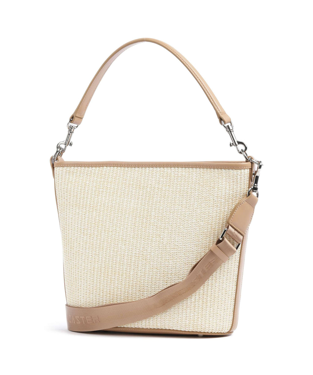 Lancaster Actual Osier Mini Hobo bag beige