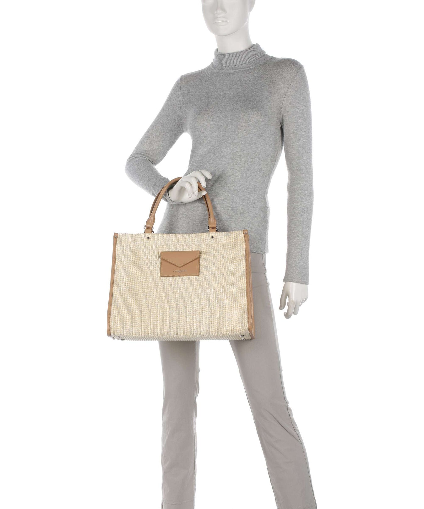 Lancaster Actual Mini Osier Handbag beige