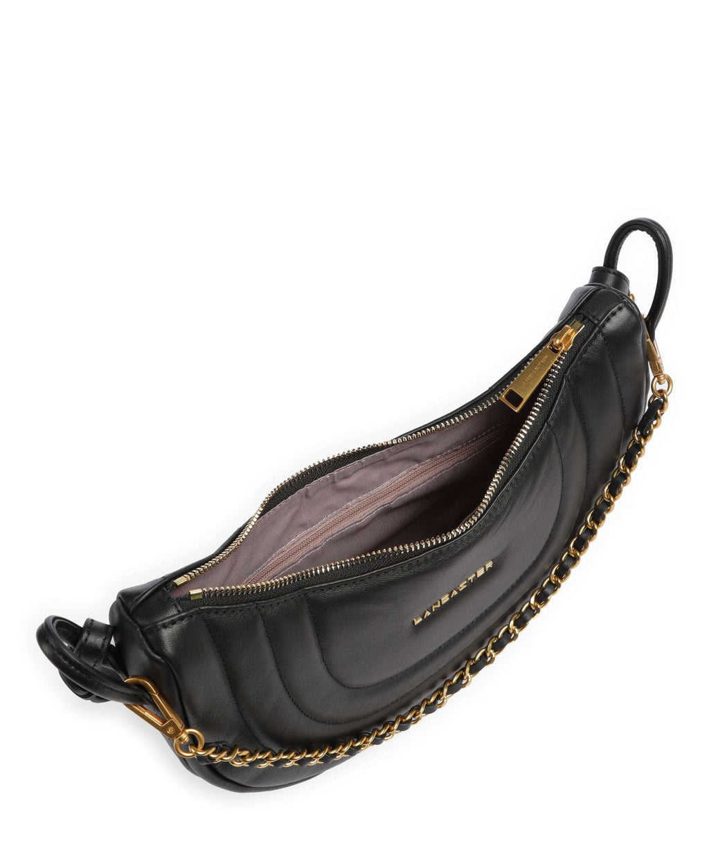 Lancaster Soft Matelassé Hobo bag noir
