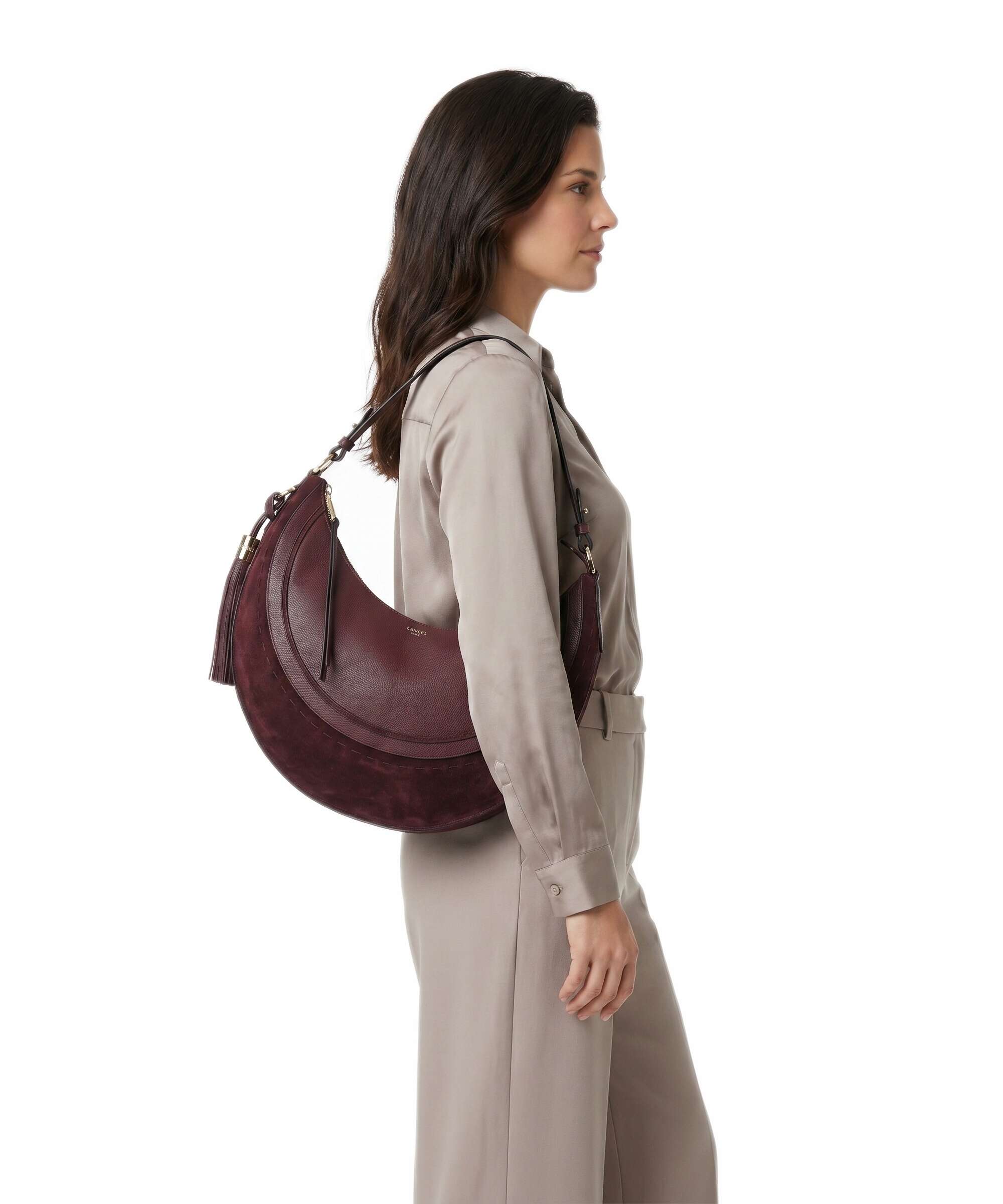 Lancel Hobohème M Hobo bag cassis