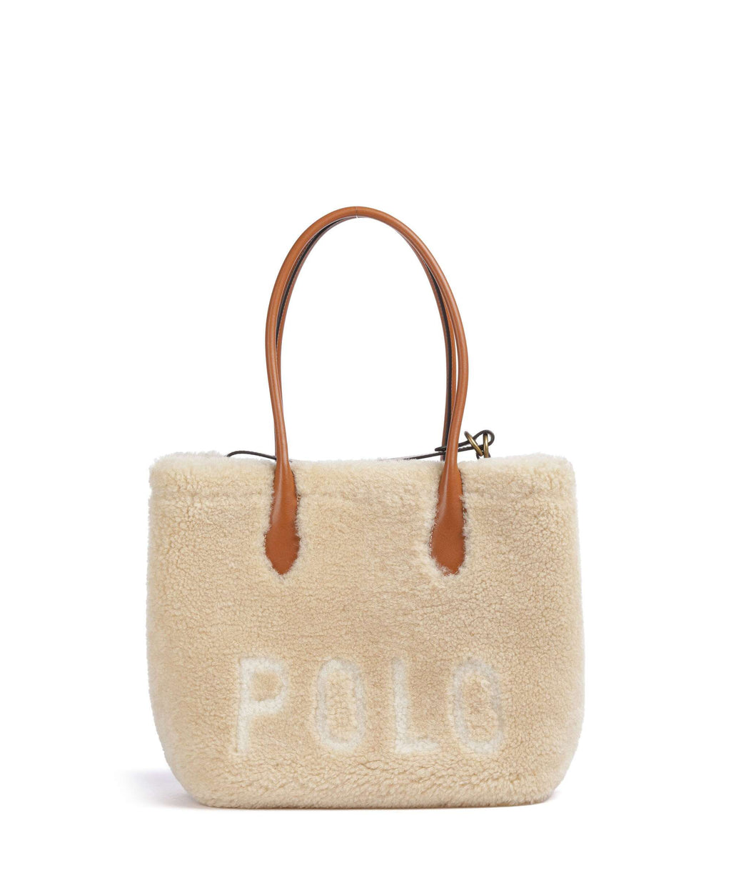 Polo Ralph Lauren Bellport Medium Tote bag cream/cuoio