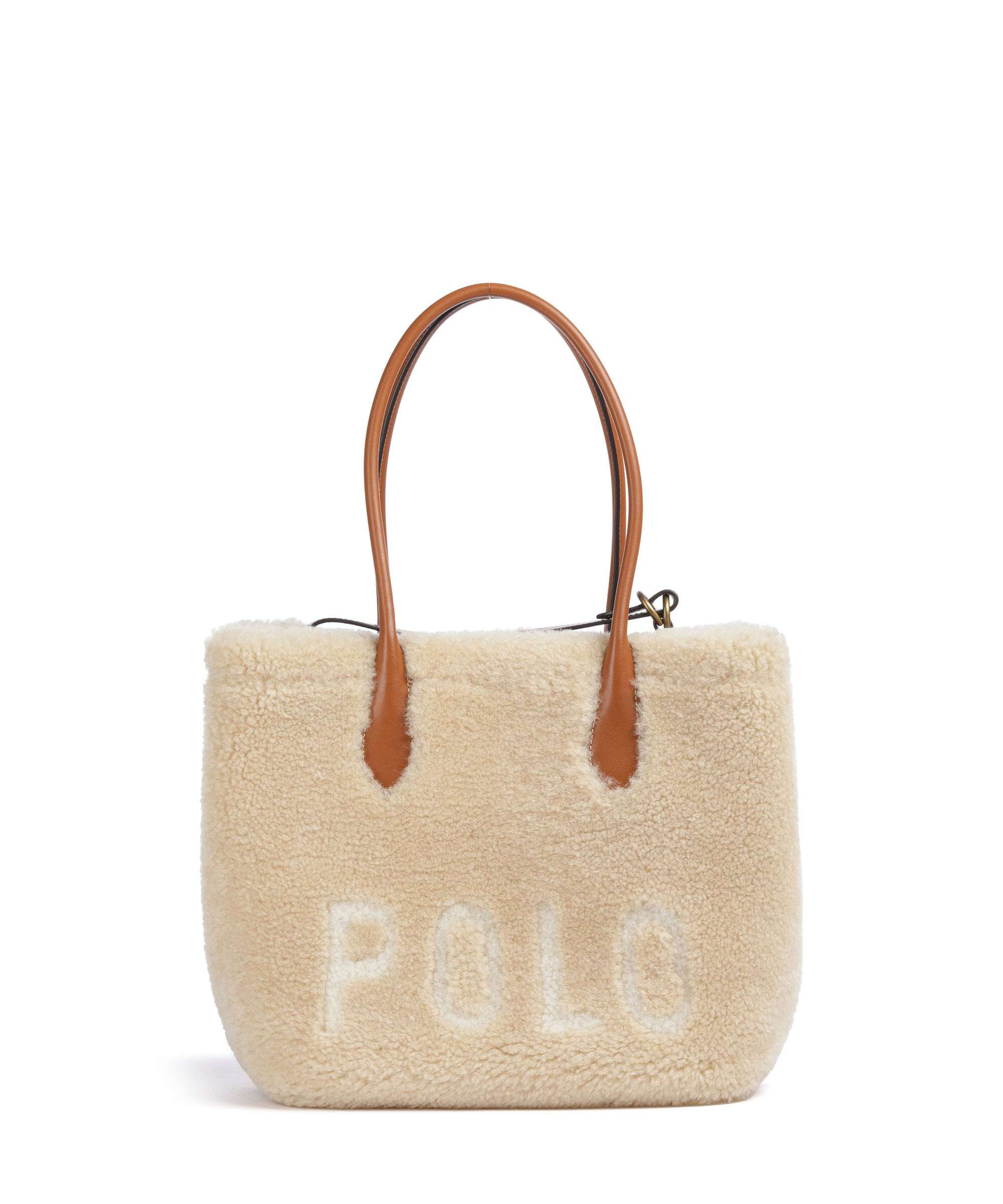 Polo Ralph Lauren Bellport Medium Tote bag cream/cuoio
