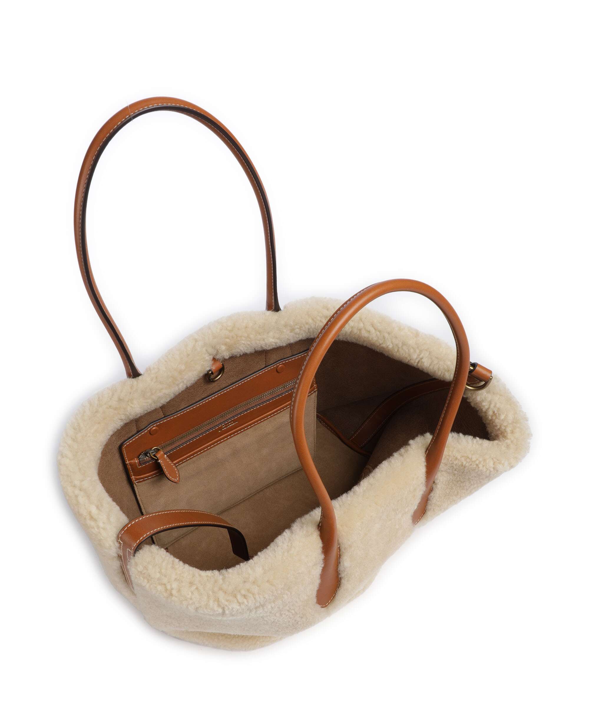 Polo Ralph Lauren Bellport Medium Tote bag cream/cuoio