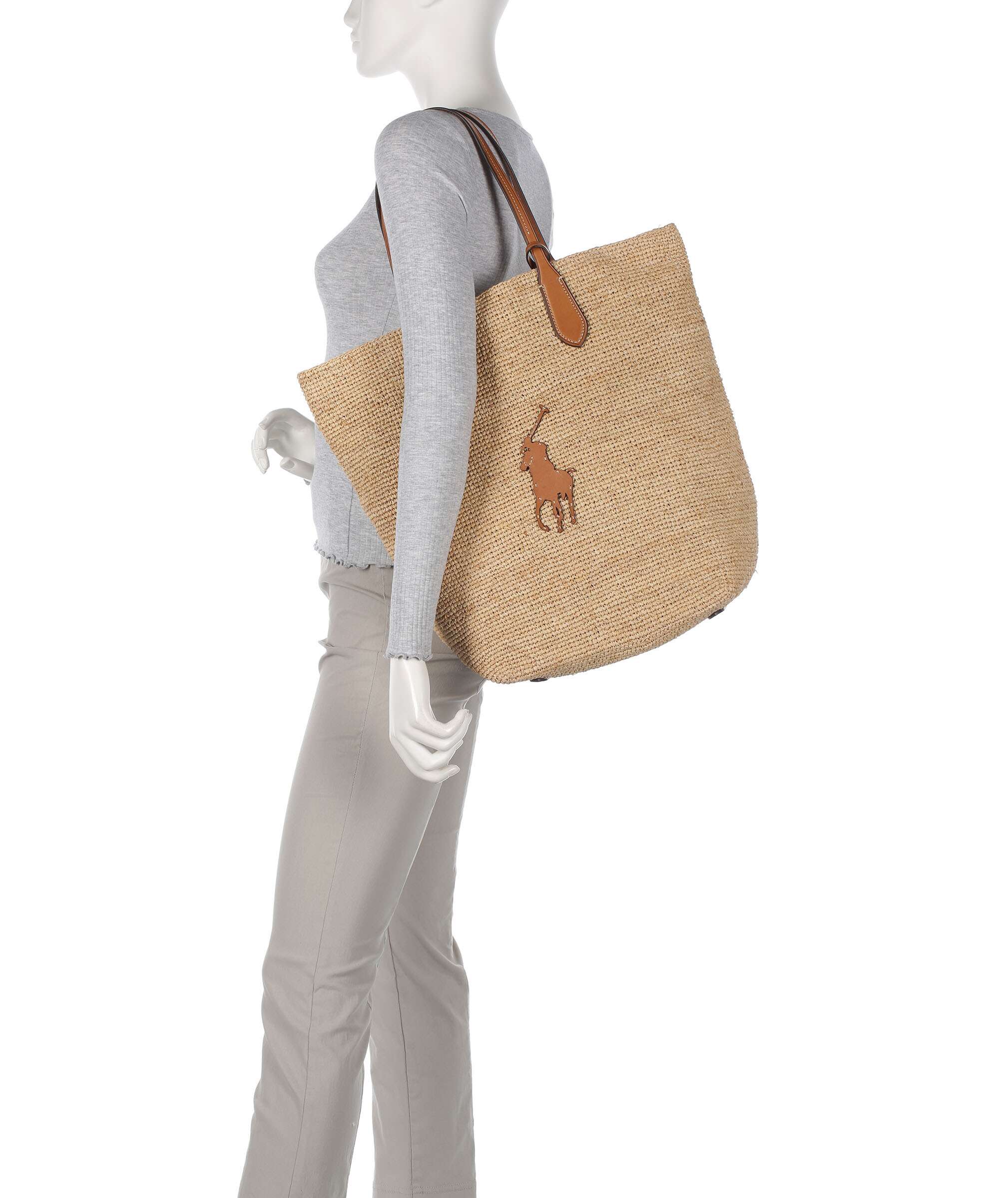 Polo Ralph Lauren Bellport Raffia Tote bag natural/cuoio