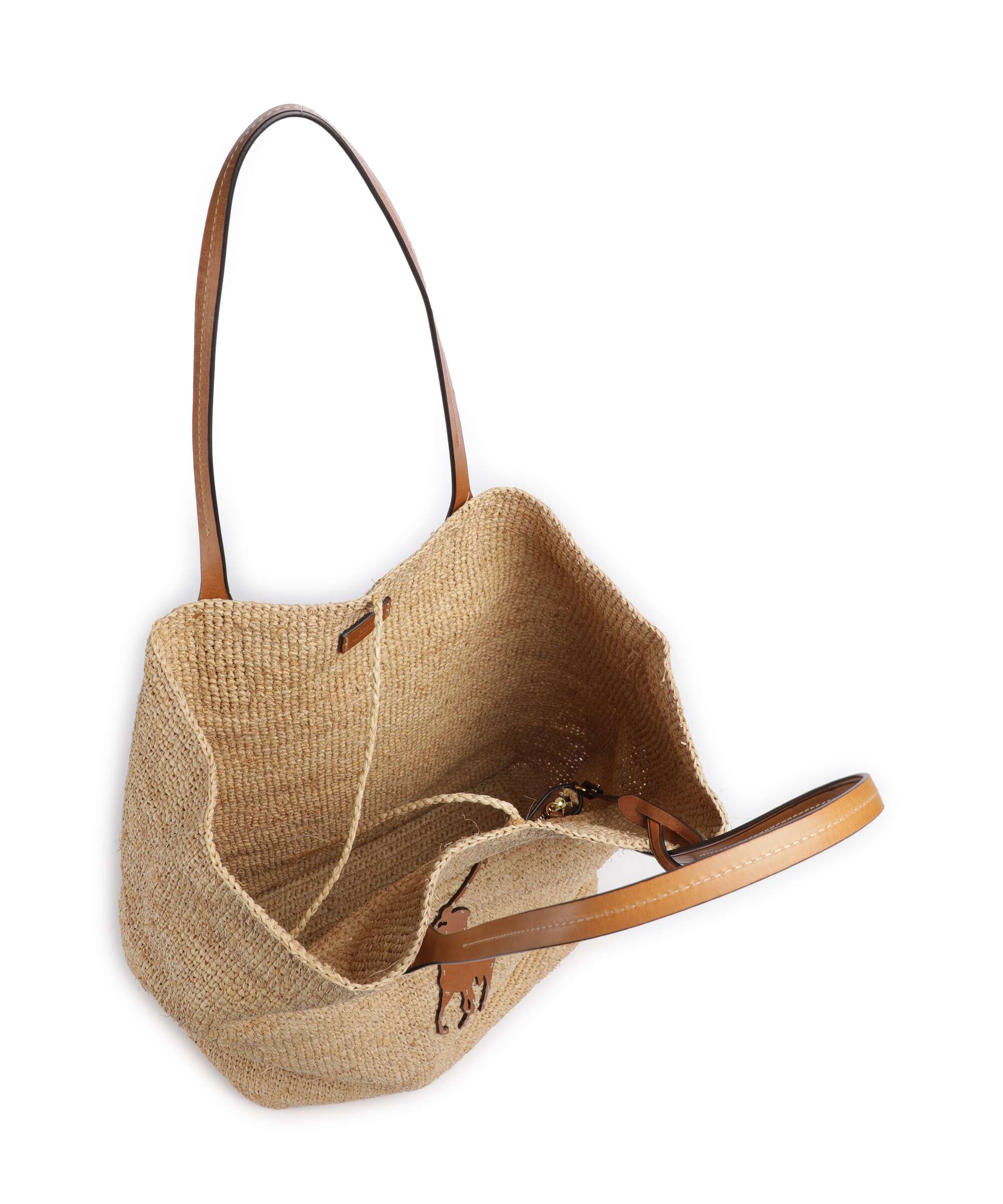 Polo Ralph Lauren Bellport Raffia Tote bag natural/cuoio