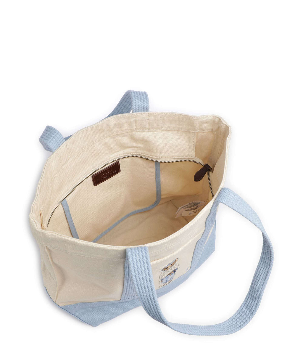 Polo Ralph Lauren Bear Eran Cable Tote bag ecru/carolina blue