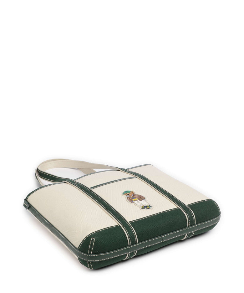 Polo Ralph Lauren Bear Fall Tote bag ecru/northwest pine