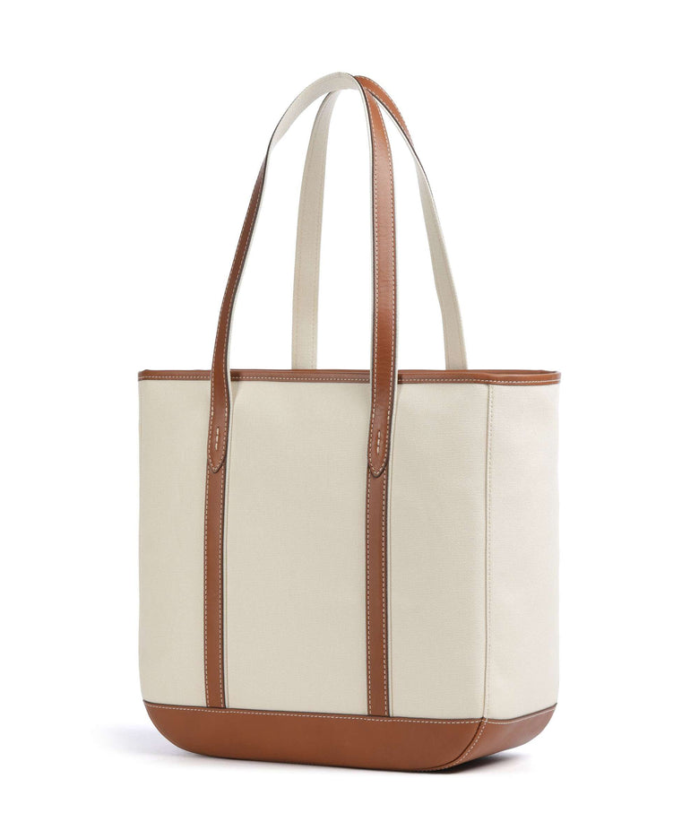 Polo Ralph Lauren Canvas Medium Tote bag ecru/cuoio