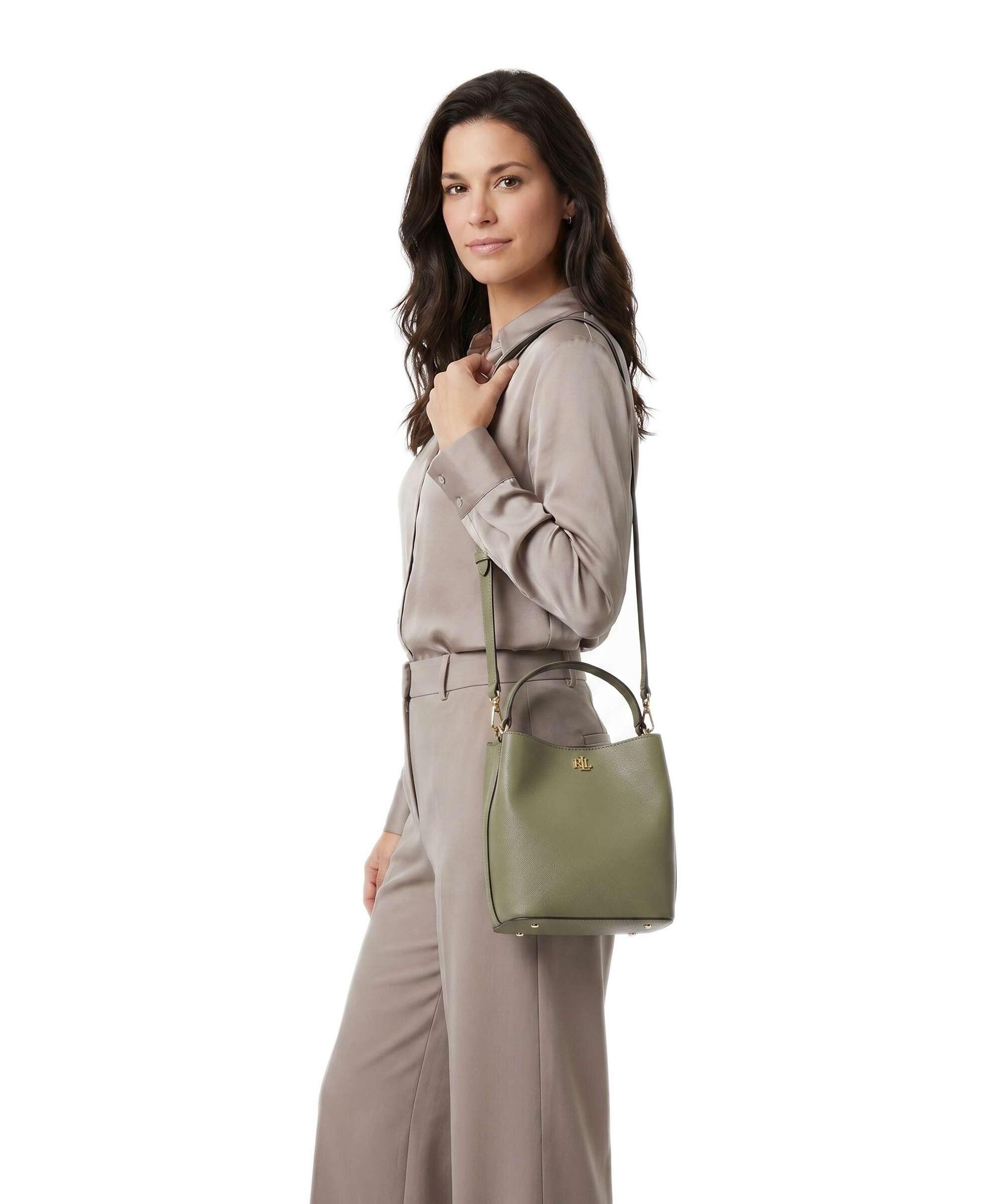 Lauren Ralph Lauren Reese Small Bucket bag sage green